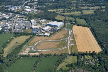 Das Gewerbegebiet EQ Businesspark in Quickborn aus der Vogelperspektive